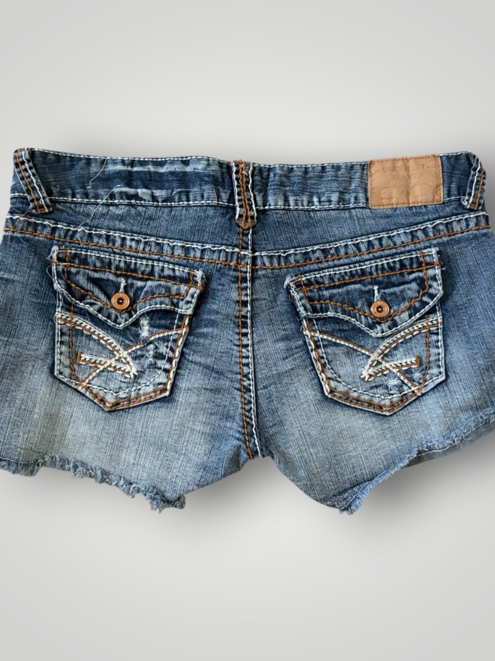 Women's Y2K Amethyst Blue Denim Cutoff Shorts - Embroidered Pockets